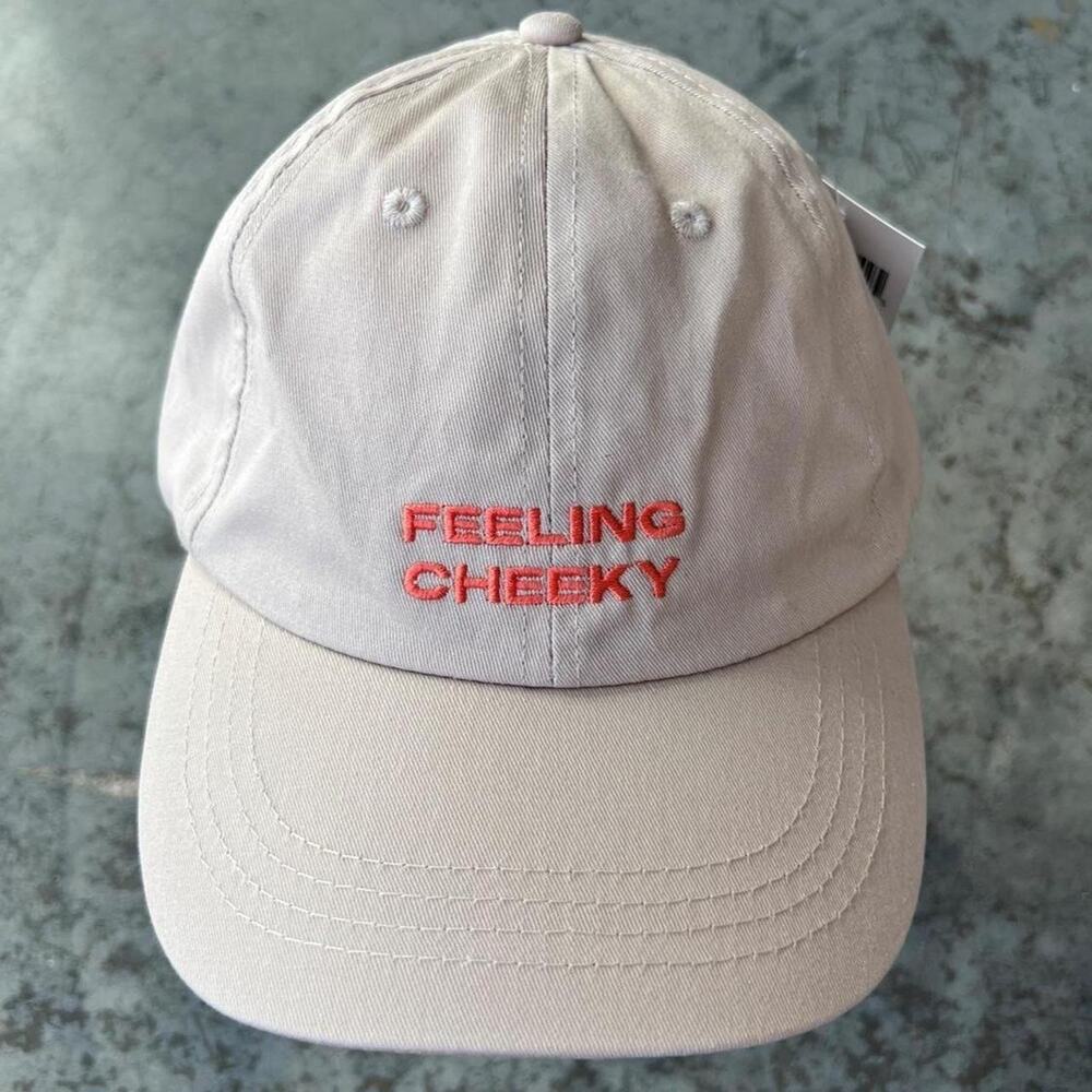 Morphe Feeling Cheeky Embroidered Dad Hat Baseball Cap Beige Tan NWT Adjustable